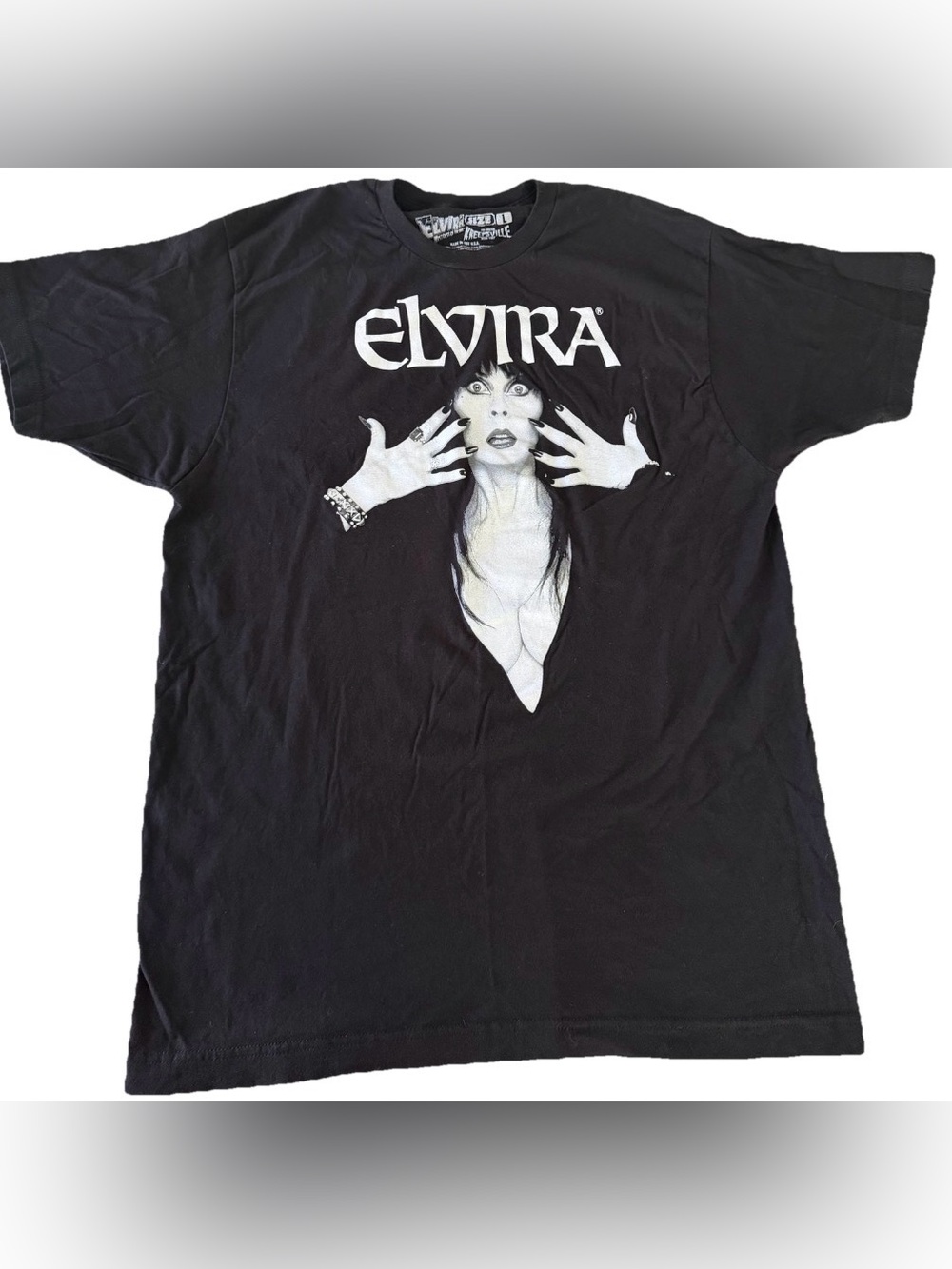 Elvira Graphic Tee - Black with White Print